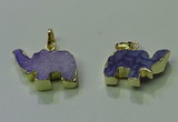 NGP3698 18*30mm - 22*35mm elephant druzy agate gemstone pendants