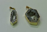 NGP3706 12*30mm - 22*35mm freeform druzy agate gemstone pendants