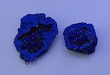 NGP3720 28*35mm - 40*45mm freeform plated druzy agate pendants