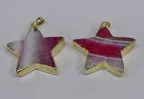 NGP3738 35*35mm star agate gemstone pendants wholesale