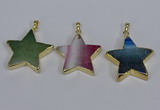 NGP3742 35*35mm star agate gemstone pendants wholesale