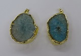 NGP3767 25*35mm - 35*40mm freeform druzy agate pendants