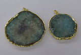 NGP3776 45*50mm - 55*60mm freeform druzy agate pendants