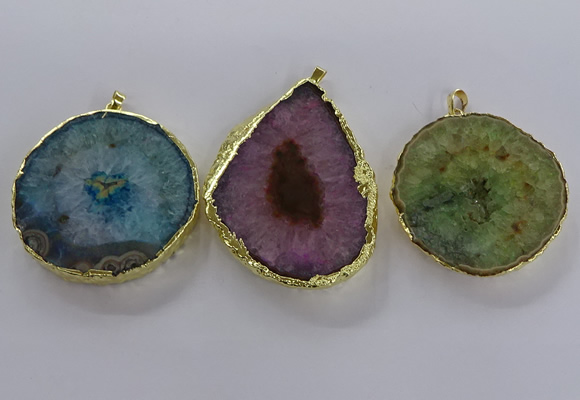 NGP3779 45*50mm - 55*60mm freeform druzy agate pendants