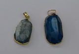 NGP3785 15*30mm - 18*35mm freeform druzy agate pendants