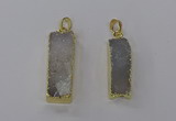 NGP3791 10*30mm - 12*35mm rectangle druzy agate pendants