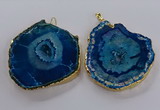 NGP3835 50*65mm - 60*70mm freeform druzy agate pendants