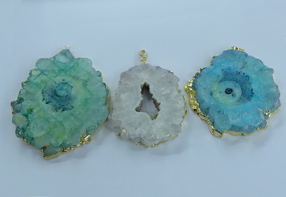 NGP3906 55*65mm - 65*80mm freeform druzy agate pendants