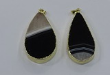 NGP3926 25*50mm - 30*55mm flat teardrop druzy agate pendants