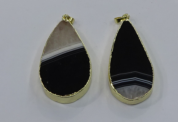 NGP3926 25*50mm - 30*55mm flat teardrop druzy agate pendants