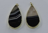 NGP3927 35*65mm - 40*70mm flat teardrop druzy agate pendants