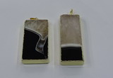 NGP3928 25*55mm - 30*60mm rectangle druzy agate pendants