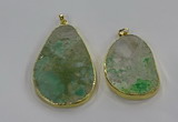 NGP3931 30*45mm - 40*60mm freeform green gemstone pendants