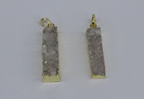 NGP3940 10*35mm - 12*30mm rectangle druzy agate pendants wholesale