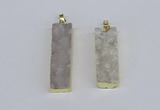 NGP3942 12*50mm - 15*45mm rectangle druzy agate pendants wholesale