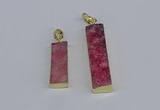 NGP3945 10*25mm - 12*45mm rectangle druzy agate pendants wholesale