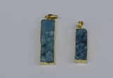 NGP3946 10*25mm - 12*45mm rectangle druzy agate pendants wholesale