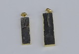 NGP3949 10*25mm - 12*45mm rectangle druzy agate pendants wholesale