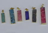 NGP3950 10*25mm - 12*45mm rectangle druzy agate pendants wholesale