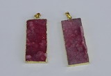 NGP3955 20*50mm - 25*45mm rectangle druzy agate gemstone pendants