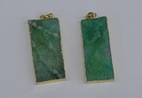 NGP3957 20*50mm - 25*45mm rectangle druzy agate gemstone pendants