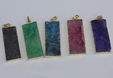 NGP3960 20*50mm - 25*45mm rectangle druzy agate gemstone pendants