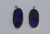 NGP3964 22*45mm - 25*50mm oval druzy agate pendants wholesale