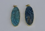 NGP3966 22*45mm - 25*50mm oval druzy agate pendants wholesale