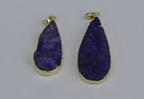 NGP3974 20*40mm - 25*50mm flat teardrop druzy agate pendants