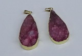 NGP3975 20*40mm - 25*50mm flat teardrop druzy agate pendants