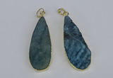 NGP3976 20*40mm - 25*50mm flat teardrop druzy agate pendants