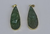 NGP3977 20*40mm - 25*50mm flat teardrop druzy agate pendants