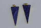 NGP3984 20*48mm - 25*50mm triangle druzy agate pendants wholesale