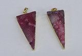 NGP3985 20*48mm - 25*50mm triangle druzy agate pendants wholesale