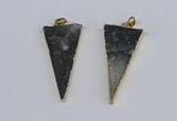 NGP3989 20*48mm - 25*50mm triangle druzy agate pendants wholesale