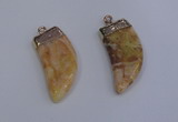 NGP4001 15*30mm - 16*35mm horn druzy quartz gemstone pendants