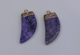 NGP4002 15*30mm - 16*35mm horn druzy quartz gemstone pendants