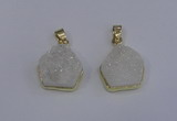 NGP4008 15*16mm freeform druzy quartz gemstone pendants