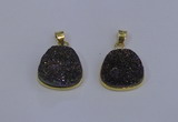 NGP4028 18*19mm freeform druzy quartz gemstone pendants