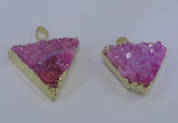 NGP4048 25*30mm – 30*35mm triangle druzy quartz pendants