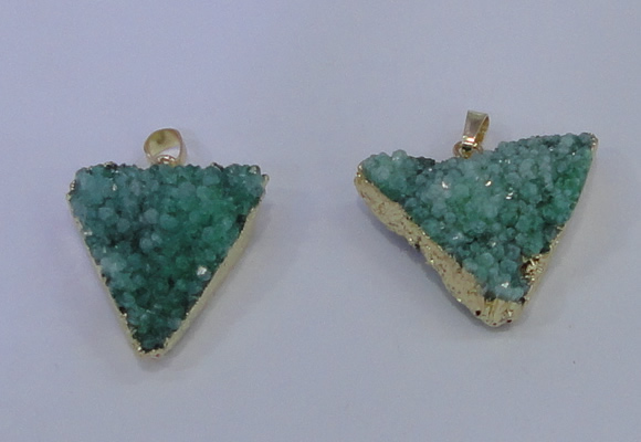 NGP4051 25*30mm – 30*35mm triangle druzy quartz pendants