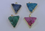 NGP4055 25*30mm – 30*35mm triangle druzy quartz pendants