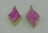 NGP4076 25*35mm - 28*40mm diamond druzy quartz pendants