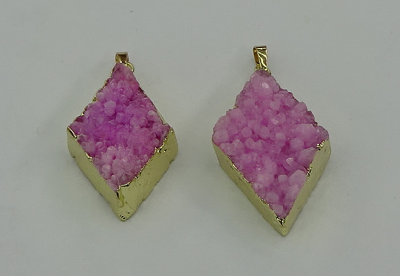 NGP4076 25*35mm - 28*40mm diamond druzy quartz pendants