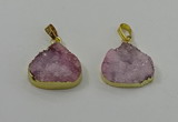 NGP4084 18*22mm - 20*24mm flat teardrop druzy quartz pendants