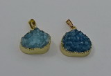 NGP4085 18*22mm - 20*24mm flat teardrop druzy quartz pendants