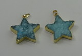 NGP4094 30*32mm - 32*35mm star druzy quartz pendants wholesale