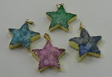 NGP4098 30*32mm - 32*35mm star druzy quartz pendants wholesale