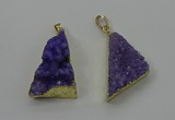 NGP4102 22*35mm - 24*40mm triangle druzy quartz pendants wholesale