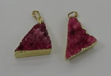 NGP4103 22*35mm - 24*40mm triangle druzy quartz pendants wholesale